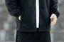 Plus Size Stand Collar Plain Zip Jacket