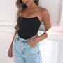 Strapless Plain Crop Corset Top