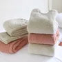 Couple Matching Pajama Set: Round Neck Plain Fleece Sweatshirt + Elastic Waist Straight Leg Pants (Various Designs)