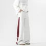 Drawstring Waist Striped Panel Straight Leg Sweatpants
