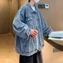Collared Denim Button-Up Jacket