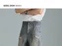 Mid Rise Washed Distressed Wide Leg Jeans