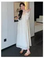 Maternity Plain Crop Cardigan / Spaghetti Strap Maxi A-Line Dress