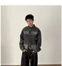 Washed Denim Zip Jacket