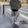 Mid Rise Plain Wide Leg Sweatpants