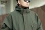 Plus Size Hooded Plain Zip Jacket