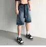 Mid Rise Washed Denim Shorts
