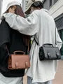 Plain Faux Leather Satchel Bag
