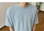 Elbow-Sleeve Crew Neck Plain T-Shirt