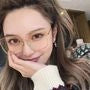 Oversized Square Metal Frame Eyeglasses