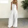Spaghetti Strap Plain Wide Leg Jumpsuit
