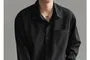 Long-Sleeve Pocketed Plain Shirt