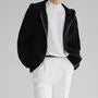 Plain Hooded Cable-Knit Zip Cardigan