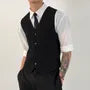 V-Neck Single-Breasted Plain Vest