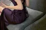 Spaghetti Strap Plain Ruched Slit Maxi A-Line Dress