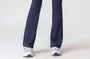 Mid Rise Plain Flared Yoga Pants / Stand Collar Contrast Piping Zip Jacket / Set