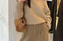 Off Shoulder Plain Sweater