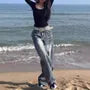 Mid Rise Washed Wide Leg Jeans