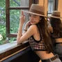 Banded Straw Boater Hat