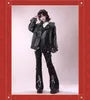 Mid Rise Buckled Lace-Up Flared Pants
