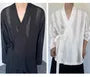 V-Neck Tie Front Striped Shirt