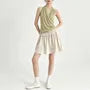 Halter V-Neck Plain Ruched Open Back Knit Top
