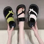 Platform Faux Leather Toe Loop Sandals