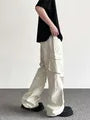 High Waist Plain Wide Leg Cargo Pants