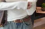 Long-Sleeve Crewneck Plain T-Shirt