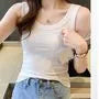 Scoop Neck Plain Ribbed Tank Top