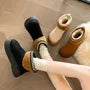 Platform Fleece-Lined faux Suede Ankle Snow Boots