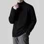 Long Sleeve Mock Neck Plain T-Shirt
