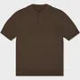 Short-Sleeve Collar Plain Ribbed T-Shirt