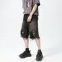 Mid Rise Washed Distressed Denim Shorts