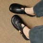 Faux Leather Cutout Mary Jane Mules