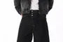 High Waist Contrast Stitching Wide Leg Jeans