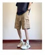 Drawstring Waist Plain Cargo Shorts