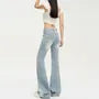 Low Waist Washed Flared Jeans