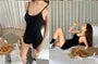 Spaghetti Strap Scoop Neck Plain Romper