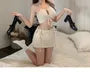 Set: Halter Plain Keyhole Drawstring Bikini Top + Bottom + Swim Skirt