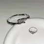 Irregular Rhinestone Ring / Open Bangle / Set
