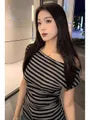 Short Sleeve Off Shoulder Striped Slim-Fit T-Shirt