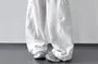 High Rise Plain Barrel Leg Baggy Sweatpants