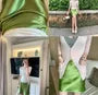 Mid Waist Satin Pencil Skirt