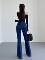 High Waist Washed Flared Jeans
