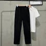 Drawstring Waist Plain Loose Fit Dress Pants