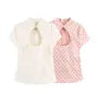 Stand Collar Polka Dot Slim Top