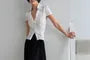Elastic Waist Irregular Midi Skirt