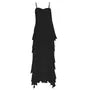 Spaghetti Strap Plain Asymmetrical Ruffle Trim Ruched Open Back High Low A-Line Dress
