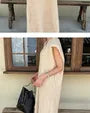 Sleeveless V-Neck Knit Midi Sheath Dress